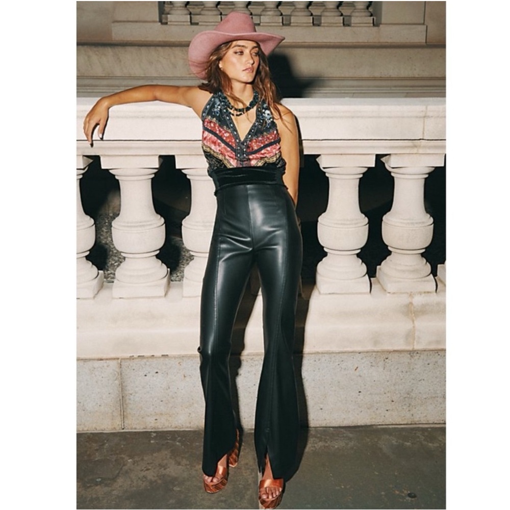 Free People Real Deal Slit Vegan pants size 28